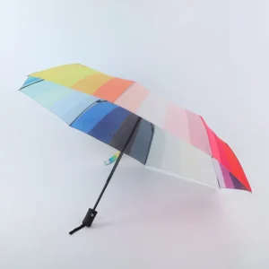 Rainbow Custom Logo Windproof Automatic Folding Rain Travel Umbrella China Supplier