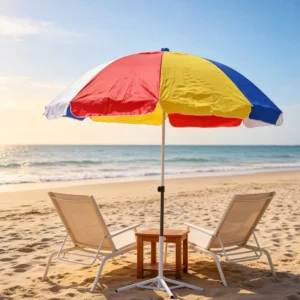 Rainbow Multi-Color Garden Sun Umbrella Windproof Foldable Outdoor Parasol