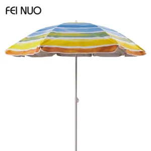Rainbow Wind-Resistant UV Protection Beach Umbrella Parasol