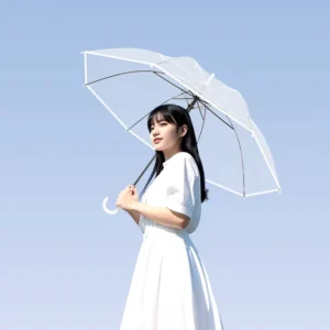 Rainproof Clear Umbrella Advertising Logo Printing Translate Straight Umbrella Gift for Rain