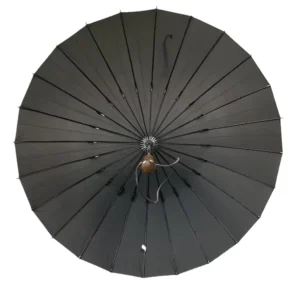 Rainproof Windproof Manual Open Wooden Handle 24-Rib Custom Logo Straight Umbrella
