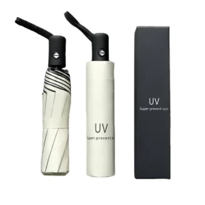 Automatic Sun and Rain Umbrella 8-Rib UV Protection Foldable Umbrella with Ergonomic Handle