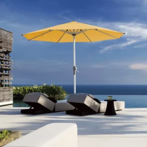 Rectangular Market Umbrella with Auto-Tilt Crank Heavy Duty Center Pole Garden Parasol