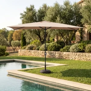 Rectangular Outdoor Waterproof Canopy Steel Garden Market Middle Pole Patio Sun Parasol Restaurant Umbrella