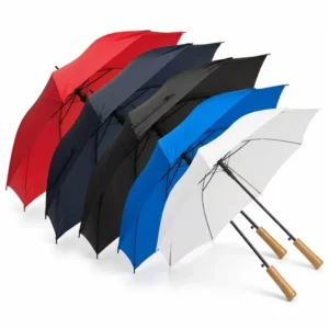 Red Auto-Open Straight Umbrella Straight Handle