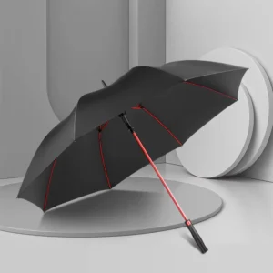 Red Fiberglass Windproof Waterproof UV Protection Golf Umbrella