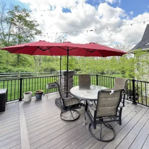 Red Modern Extra Large Outdoor Patio Umbrella with Crank Lift UV Protected Water Resistant for Park Use