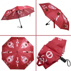 Red Sorority Automatic Folding Umbrella African University Party Gifts