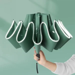 Reflective-Strip 10-Rib Fully Automatic Reverse Folding Umbrella with Custom Logo