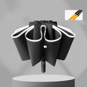 Reflective Stripe Windproof Inverted Umbrella Waterproof Auto Open Reverse Umbrella with Custom Logo