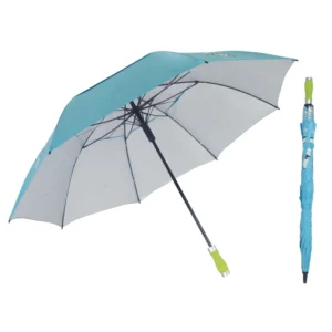 Reinforced 8K Fiberglass Shaft Double Windproof Structure 190T Pongee Silver Coating 30 Inch Custom Logo Golf Umbrella