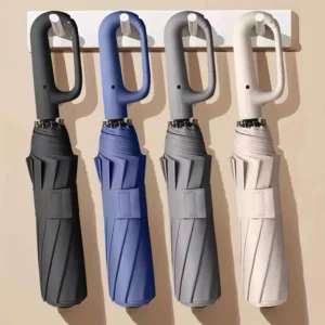 Reinforced Ring Clasp Fully Automatic Umbrella 190T Nylon Men’s and Women’s 10-Rib Double-Bone Large 3-Fold Umbrella