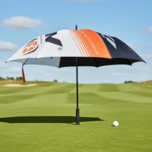 Reinforced Single 8 Fiberglass Ribs with Single Windproof Structure Custom Logo 190T Pongee 30-Inch Sport Event Golf Umbrella