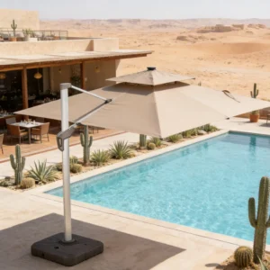 Resort-Grade Side Sunshade Silver Pole Color Options