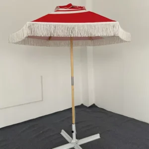 Resort Parasol Sun Umbrella Fade Resistant Canopy Tassel Beach Club Pool Outdoor