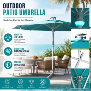 Restaurant Furniture Luxury Cantilever Patio Umbrella Embedded Waterproof Sunscreen Custom Outdoor For Hotel Pool