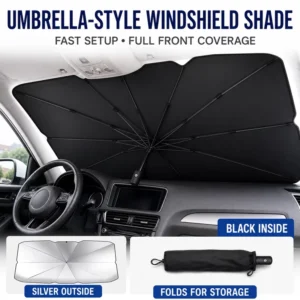 Retractable Car Umbrella Sunshade with Heat Insulation and UV Protection for Front Window
