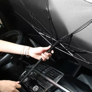 Retractable Folding Telescopic Car Windshield Sunshade Titanium Silver Heat Insulation