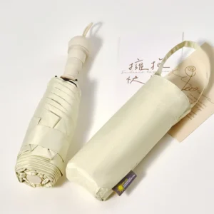 Retractable Handle Five-Folding Mini Ultra Light Manual Portable Sun Rain Umbrella Hidden Handle Dual Purpose Customized