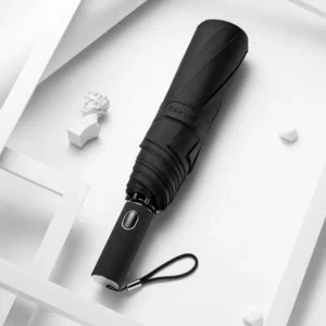Retro Fashion Auto Open Close Folding Hand Umbrella Large Coverage Windproof Pongee Fabric Mini Portable Compact Sun Rain