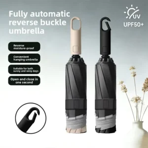 Reverse Automatic Folding Umbrella with Locking Buckle, Sun and Rain Protection