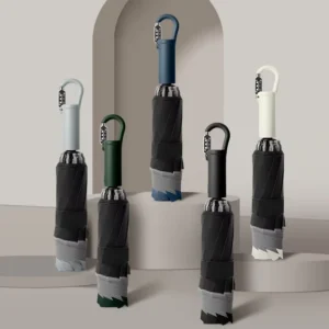 Reverse Automatic Umbrella with Password Lock Ring Buckle, Folding, Large, Reinforced, Anti-Storm