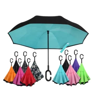 Reverse Car Umbrella with Hands-Free Design and Double Fabric