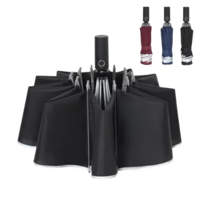 Reverse Folding Automatic Rain Umbrella for Men, Auto Open and Close Compact 10-Rib Car Umbrella