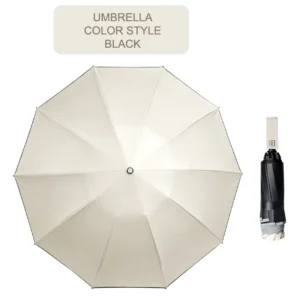 Reverse Folding Compact Windproof Travel Umbrella with Case