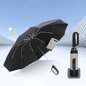 Reverse Fully Automatic Reinforced Folding Wind-Resistant Umbrella Wide Elastic Strap Rain Umbrella