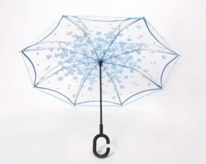 Reverse Printed Transparent Straight Umbrella