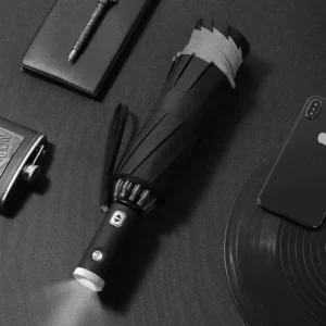 Reverse Reflect Strip Automatic Opening Close Led 3 Folding Button Umbrella