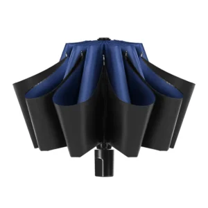 Reverse Three-Fold Manual Black-Coated Waterproof Sunshade Umbrella for Small Business Gifts