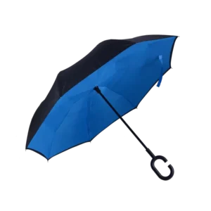 Reverse Umbrella with Logo Custom Printing Inside Double Layer Inverted C Curve Handle Business Ads Promotion for Car Umbrellas