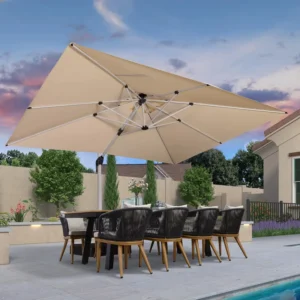 Roma Wind-Resistant Customizable Outdoor Patio Umbrella with Base for Garden and Hotel
