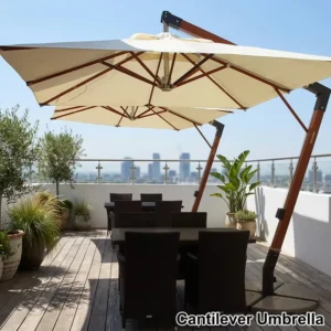 Roman Banana Double Cantilever Rectangular Outdoor Patio Poolside Sun Parasol