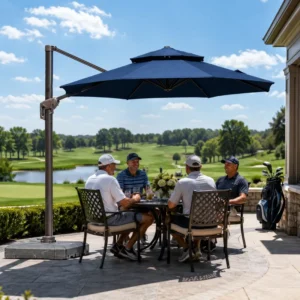Roman Patio Umbrella with 3m Canopy Outdoor Parasol for Garden and Backyard