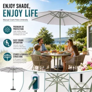 Roman Umbrella with Lamp, Aluminum Frame, Cantilever Design for Outdoor Restaurants, Patios, Resorts, Gardens, Decks