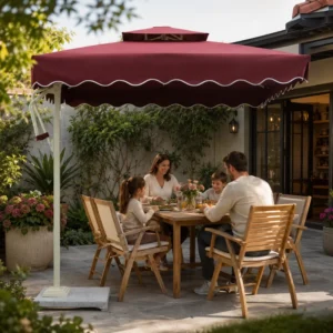 Rotating Roman Cantilever Patio Umbrella Adjustable Outdoor Parasol for Restaurant