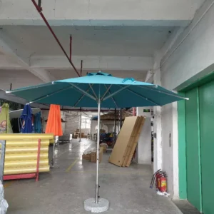 Round Patio Umbrella with Central Pole, UV Protection, Waterproof, Crank, for Gardens Beaches and Cafes