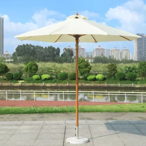 Round White Multiple Color Customized Outdoor Hotel Garden Umbrella Central Pole Parasol