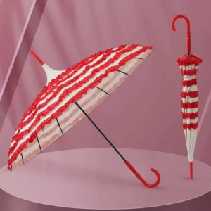 Ruffle Stick Umbrella Princess Cake Tower Multilayer Lace Pagoda Parasol for Photography