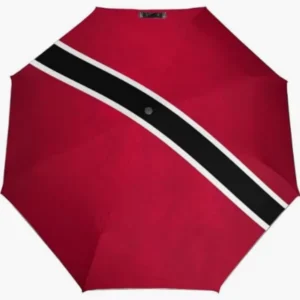 Safe Round-Edge Trinidad and Tobago National Flag Fully Automatic Folding Umbrella, Painted Design