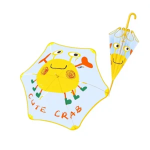 Safety Rounded Edge Transparent Children’s Umbrella School Commute Baby Anti-Pinch Semi-automatic Open Straight Shaft Curved