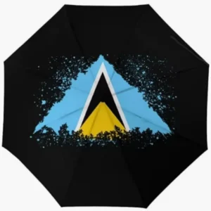 Saint Lucia National Flag Fully Automatic Folding Umbrella, Painted Design