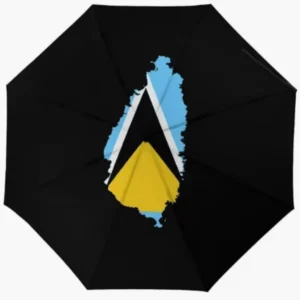 Saint Lucia National Flag Fully Automatic Folding Umbrella, Painted Design