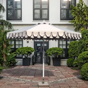 Scallop-Design Sun Patio Umbrella Custom Printed for Hotels, Courtyards, Parks, and Beaches