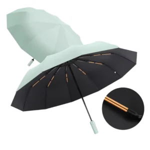 Semi-Automatic 24-Rib Thickened Straight Folding Umbrella, 190T Nylon