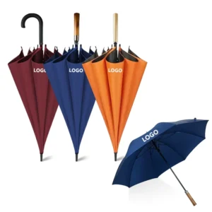 Semi-Automatic 30 32 34 36 38 40 60 Inch Customized Logo Windproof Stick Golf Straight Travel Pongee Polyester Umbrella