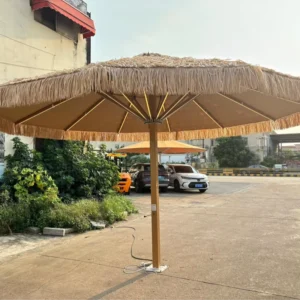 Semi-Automatic European-Design Outdoor Table and Chair Umbrella with Mid-Column for Garden Cafe Patio
